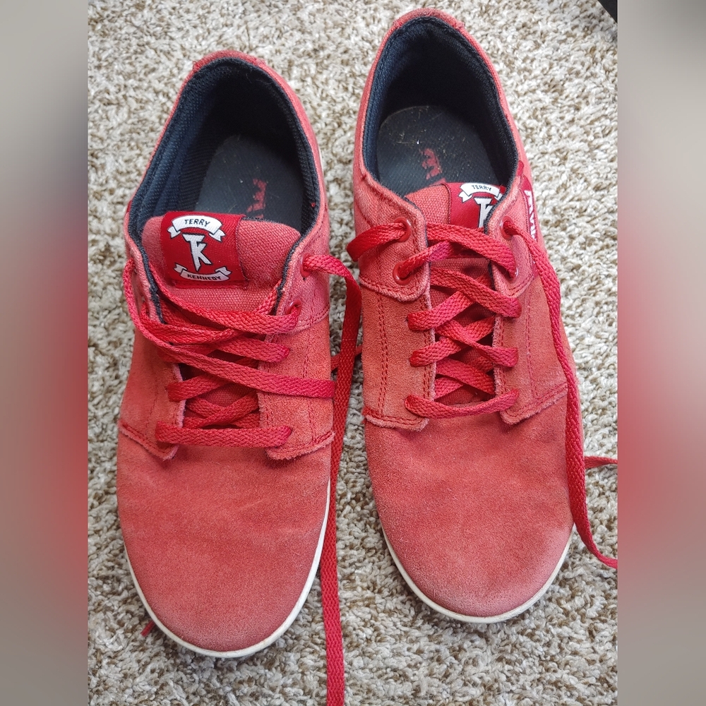 Supra TK Shoes Men's Red Terry Kennedy Skateboard Sneakers Size 9